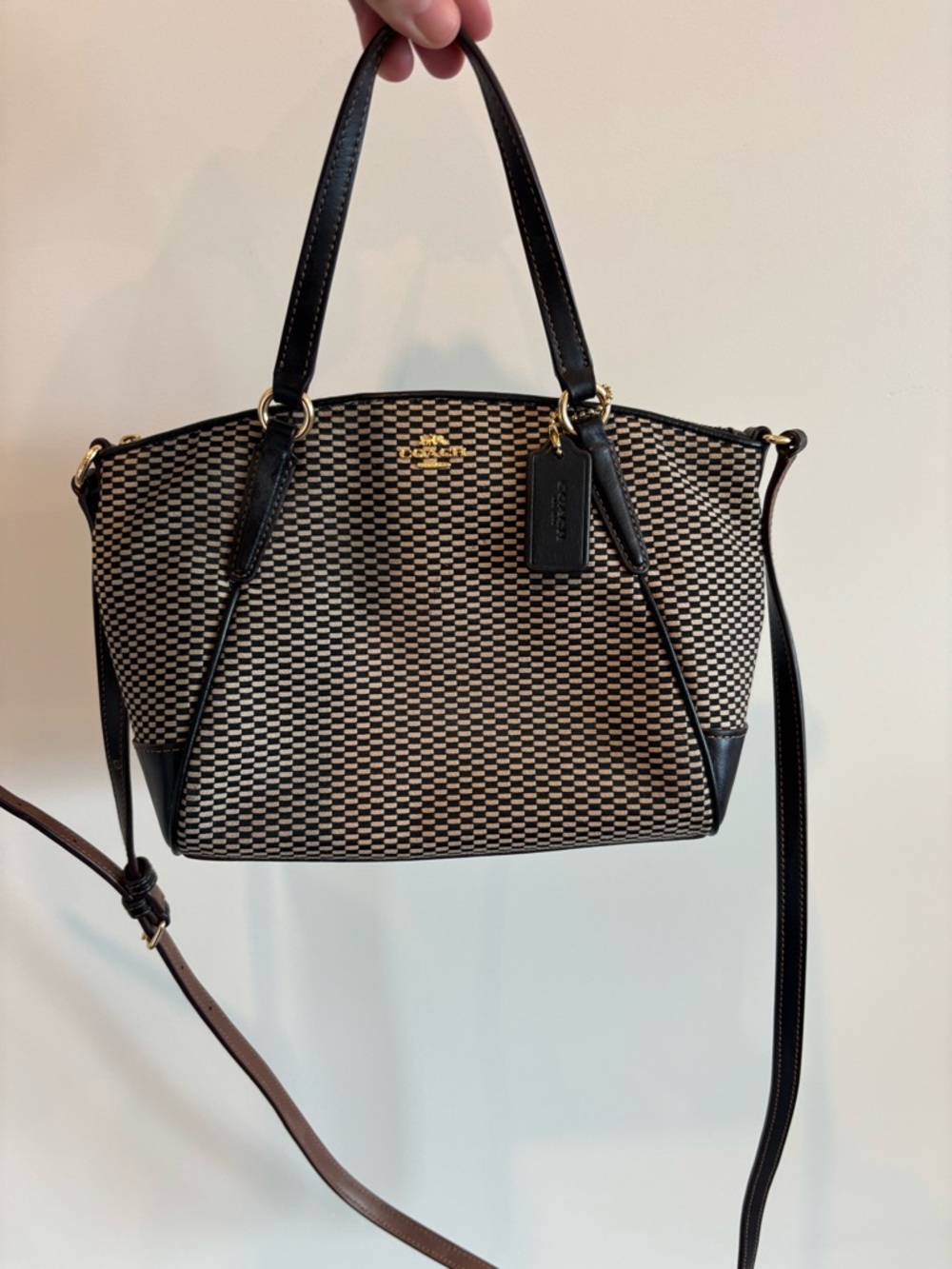 Coach Mini Kelsey Satchel in the Legacy jacquard patte